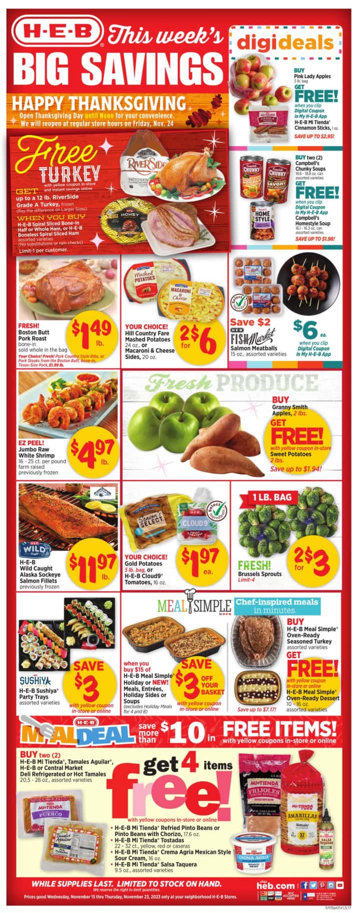 H E B Weekly Ad November 15 November 23 2023 Preview